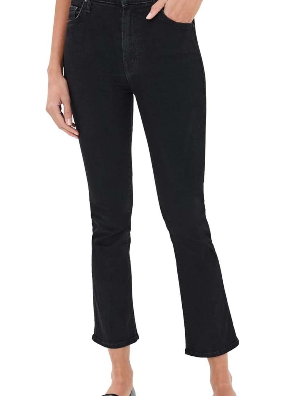 MOTHER Black High-Rise Flare Jeans